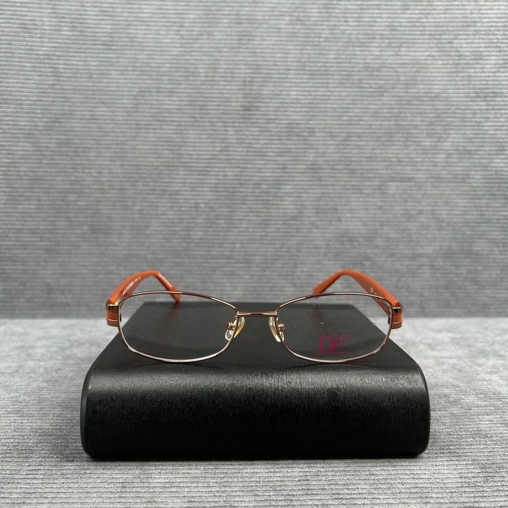 Diane von Furstenberg DVF8040 832 Rose Gold Orange Oval Y2k Eyeglasses Frames